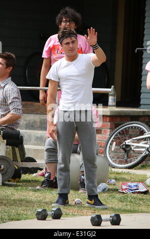 Actors on the set of 'Townies'  Featuring: Zac Efron Where: Los Angeles, California, United States When: 08 May 2013 Stock Photo