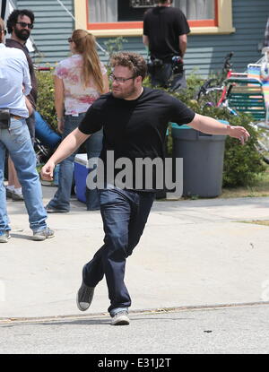 Actors on the set of 'Townies'  Featuring: Seth Rogen Where: Los Angeles, California, United States When: 09 May 2013 Stock Photo