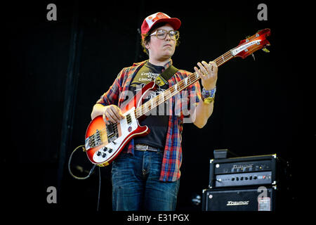 Toronto, Ontario, Canada. 21st June, 2014. Four-piece rock band from Austin, Texas White Denim opened for Arctic Monkeys at Molson Canadian Amphitheatre in Toronto. Band members: JOSHUA BLOCK, JAMES PETRALLI, STEVE TEREBECKI, AUSTIN JENKINS Credit:  Igor Vidyashev/ZUMAPRESS.com/Alamy Live News Stock Photo