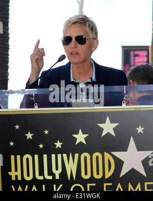 Steve Harvey is honoured with a star on the Hollywood Walk of Fame  Featuring: Ellen DeGeneres Where: Los Angeles, California, U Stock Photo