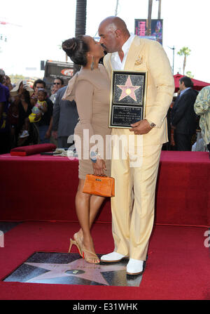 Steve Harvey is honoured with a star on the Hollywood Walk of Fame  Featuring: Marjorie Bridges-Woods,Steve Harvey Where: Los An Stock Photo