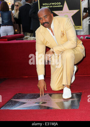 Steve Harvey is honoured with a star on the Hollywood Walk of Fame  Featuring: Steve Harvey Where: Los Angeles, California, Unit Stock Photo