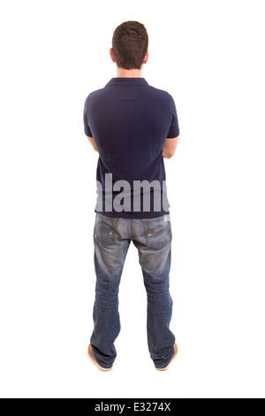 Young man with back turned to camera Stock Photo