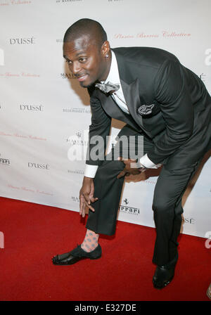 NFL star Plaxico Burress celebrates the launch of his new men’s luxury sock line, The Plaxico Burress Collection Held at XVI Rooftop  Featuring: Plaxico Burress Where: New York, NY, United States When: 18 May 2013 Stock Photo