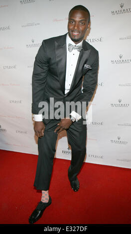 NFL star Plaxico Burress celebrates the launch of his new men’s luxury sock line, The Plaxico Burress Collection Held at XVI Rooftop  Featuring: Plaxico Burress Where: New York, NY, United States When: 18 May 2013 Stock Photo