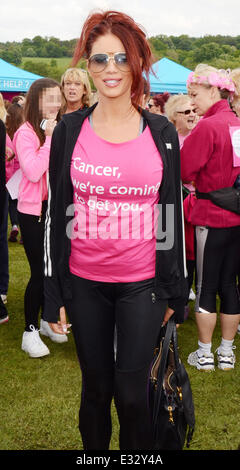 Amy Childs attends the Race for Life event at Weald Country Park in ...