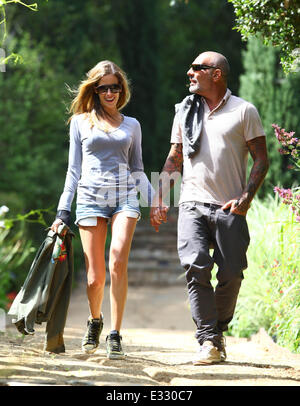 Lord and Lady Baltimore designer Christian Audigier and his girlfriend Nathalie Sorensen spend a romantic weekend  Featuring: Ch Stock Photo