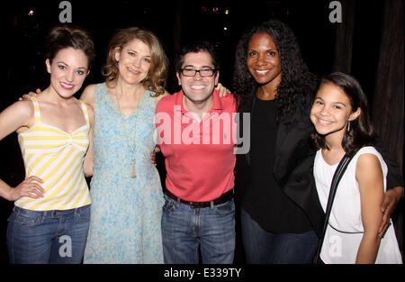 Audra McDonald and her daughter Zoe Madeline Donovan visit the cast of