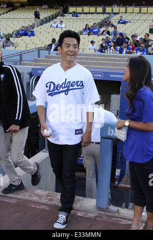 Celebrities at the LA Dodgers Vs Atlanta Braves MLB baseball game