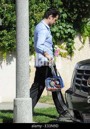 Colin Farrell picks up son Henry from school in Studio City  Featuring: Colin Farrell Where: Los Angeles, California, United States When: 06 Jun 2013 Stock Photo