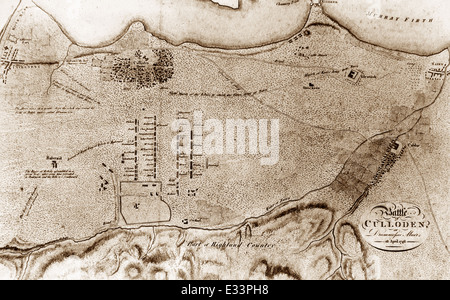 Plan of the Battle of Culloden Stock Photo