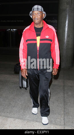 Celebrities arriving at LAX Airport  Featuring: Samuel L. Jackson Where: Los Angeles, California, United States When: 07 Jun 2013 Stock Photo