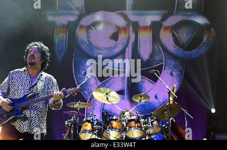 Toto performs to a sold-out crowd at Ziggo Dome  Featuring: Steve Lukather,Toto Where: Amsterdam, Netherlands When: 08 Jun 2013 Stock Photo