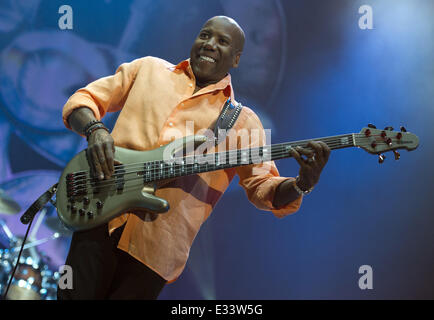 Toto performs to a sold-out crowd at Ziggo Dome  Featuring: Nathan East,Toto Where: Amsterdam, Netherlands When: 08 Jun 2013 Stock Photo