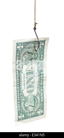 Fishing one dollar banknote bait hi-res stock photography and images - Alamy