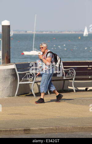 Cowes Yacht Haven between major races. Yachts are out of the water being maintained and  Cowes seems relaxed.  Featuring: Cowes Yacht Haven Where: London, United Kingdom When: 10 Jun 2013 Stock Photo