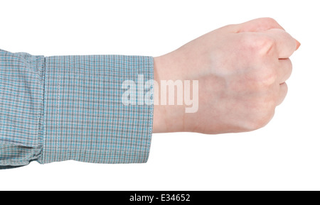 side view of fist - hand gesture isolated on white background Stock Photo