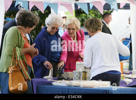 Mary Berry opens Beaconsfield Now 2013, a community event to show what the town has to offer  Featuring: Mary Berry Where: Beaconsfield, United Kingdom When: 15 Jun 2013 Stock Photo