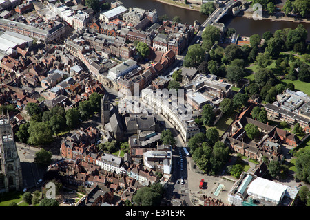 aerial view of St Leonard's Place in York, a very fine Georgian Crescent in the great Yorkshire city Stock Photo