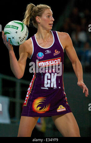 Melbourne, Victoria, Australia. 22nd June, 2014. LAURA GEITZ of the QLD Firebirds in action during the match between the Melbourne Vixens and QLD Firebirds during the 2014 ANZ Championship Netball Grand Final at Hisense Arena. Credit:  Tom Griffiths/ZUMA Wire/ZUMAPRESS.com/Alamy Live News Stock Photo