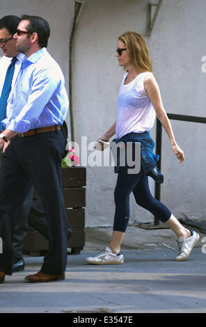 Leslie Mann out and about in Manhattan wearing sportswear and a see-through top  Featuring: Leslie Mann Where: New York City, NY, United States When: 24 Jun 2013 Stock Photo