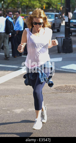 Leslie Mann out and about in Manhattan wearing sportswear and a see-through top  Featuring: Leslie Mann Where: New York City, NY, United States When: 24 Jun 2013ENN.com Stock Photo