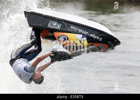 Jetski freestyle acrobatics display Stock Photo