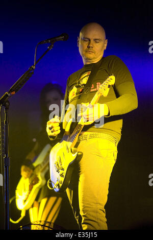 The Smashing Pumpkins, fronted by Billy Corgan, playing a headline at the O2 Academy in Glasgow  Featuring: Billy Corgan Where: Glasgow, Scotland When: 02 Jul 2013 Stock Photo