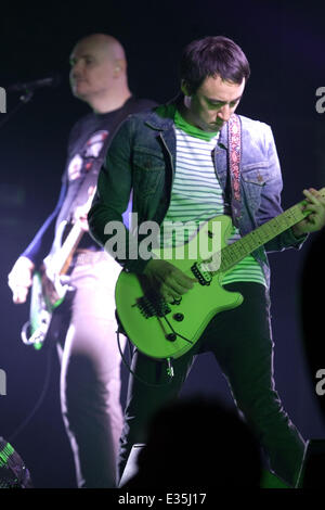 The Smashing Pumpkins, fronted by Billy Corgan, playing a headline at the O2 Academy in Glasgow  Featuring: Billy Corgan Where: Glasgow, Scotland When: 02 Jul 2013 Stock Photo