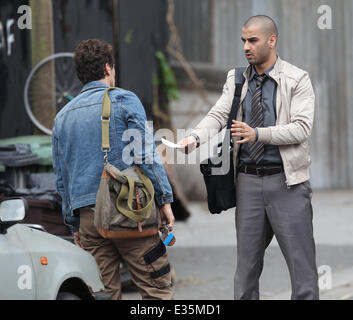 Kate Hudson, James Franco and Tom Wilkinson film scenes for the movie Good People in London  Featuring: James Franco Where: London, United Kingdom When: 03 Jul 2013 Stock Photo