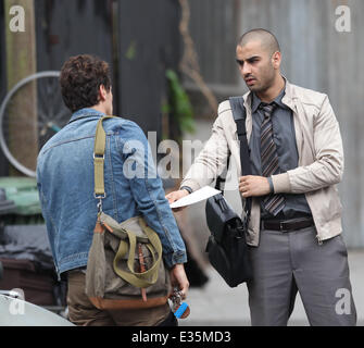 Kate Hudson, James Franco and Tom Wilkinson film scenes for the movie Good People in London  Featuring: James Franco Where: London, United Kingdom When: 03 Jul 2013 Stock Photo