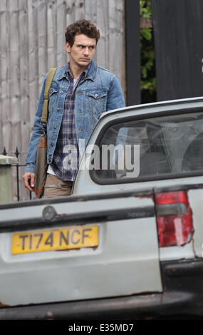 Kate Hudson, James Franco and Tom Wilkinson film scenes for the movie Good People in London  Featuring: James Franco Where: London, United Kingdom When: 03 Jul 2013 Stock Photo