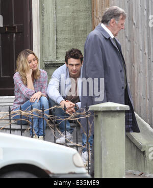 Kate Hudson, James Franco and Tom Wilkinson film scenes for the movie Good People in London  Featuring: Kate Hudson,James Franco,Tom Wilkinson Where: London, United Kingdom When: 03 Jul 2013 Stock Photo