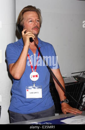 David Spade works as a Kmart clerk for charity to promote 'Grown Ups 2'  Featuring: David Spade Where: Los Angeles, CA, United States When: 03 Jul 2013 Stock Photo