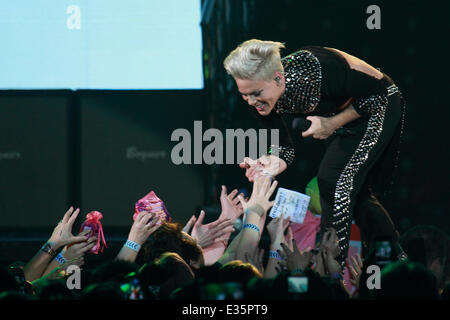 Pink performing in concert her 'Truth About Love' tour at the Adelaide Entertainment Centre  Featuring: Alecia Moore Where: Adel Stock Photo