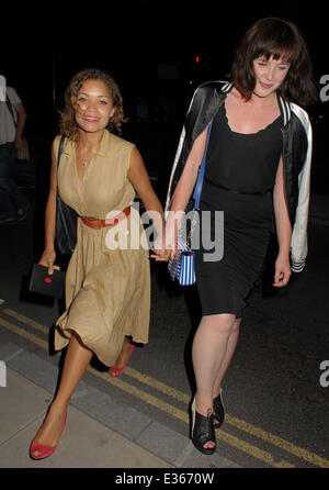 Celebrities attend Lulu Guinness Paint Project Launch Party at The Old Sorting Office  Featuring: Antonia Thomas Where: London, United Kingdom When: 11 Jul 2013 Stock Photo