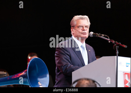 Joachim Gauck , Federal President of Germany, at the Opening of the Kiel Week 2014, June, 21th. Stock Photo