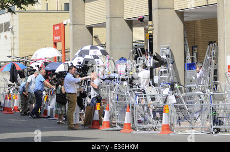 Scenes outside The Lindo Wing at St Mary's Hospital ahead of the birth of The Duke and Duchess of Cambridge's first child  Where Stock Photo