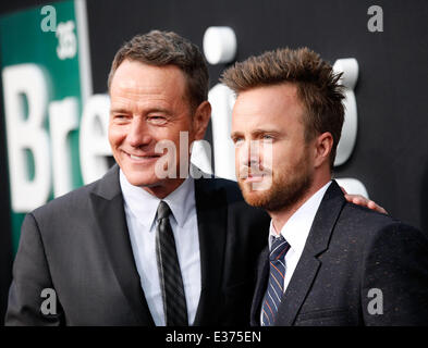 AMC celebrate the final episodes of 'Breaking Bad' at Sony Pictures Studios in Culver City  Featuring: BRYAN CRANSTON,AARON PAUL Where: Los Angeles, California, United States When: 25 Jul 2013an To/WENN.com Stock Photo