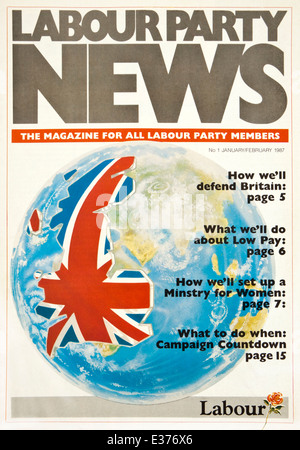 First issue of 'Labour Party News', the magazine for all Labour Party Members (January 1987) Stock Photo