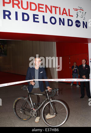 Matt Barbet promotes the Prudential RideLondon-Surrey 100 and opens the Prudential RideLondon Cycling Show  Featuring: Matt Barbet Where: London, United Kingdom When: 01 Aug 2013 Stock Photo