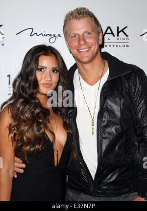The Bachelor's Sean Lowe hosts a Wild Friday Night at 1 Oak Nightclub inside Mirage Hotel and Casino  Featuring: Sean Lowe,Cathe Stock Photo