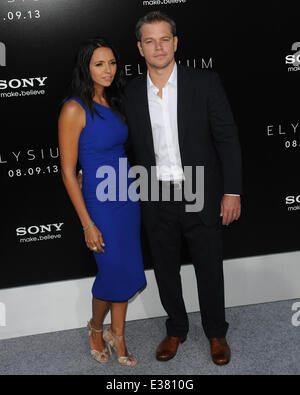 World Premiere of TriStar Pictures ELYSIUM  Featuring: Matt Damon Where: Los Angeles, CA, United States When: 07 Aug 2013 Stock Photo