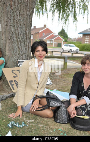 Daughter of Chrissie Hynde, Natalie Hynde, leaves court after being arrested at the Balcombe anti-fracking protest (31Jul13) all charges were dropped with unconditional bail  Featuring: Natalie Hynde Where: Crawley, United Kingdom When: 14 Aug 2013 Stock Photo