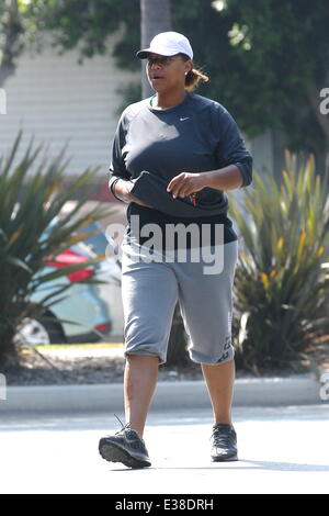 Queen Latifah heading to the gym  Featuring: Queen Latifah Where: Los Angles, CA, United States When: 15 Aug 2013 Stock Photo