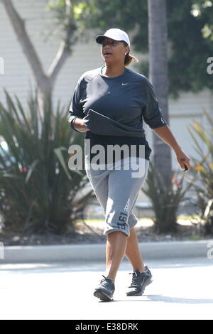 Queen Latifah heading to the gym  Featuring: Queen Latifah Where: Los Angles, CA, United States When: 15 Aug 2013B Stock Photo