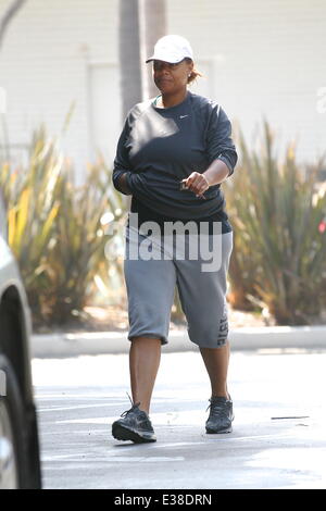 Queen Latifah heading to the gym  Featuring: Queen Latifah Where: Los Angles, CA, United States When: 15 Aug 2013 Stock Photo