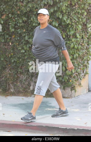 Queen Latifah heading to the gym  Featuring: Queen Latifah Where: Los Angles, CA, United States When: 15 Aug 2013 Stock Photo