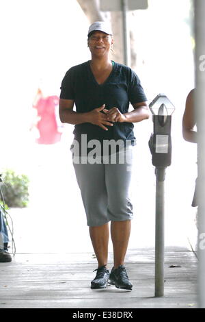 Queen Latifah heading to the gym  Featuring: Queen Latifah Where: Los Angles, CA, United States When: 15 Aug 2013B Stock Photo