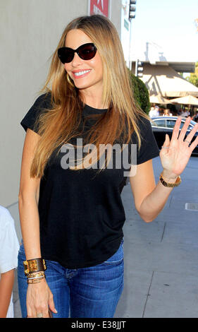 Sofia Vergara walking along Brighton Way in Beverly Hills  Featuring: Sofia Vergara Where: Los Angeles, CA, United States When: 17 Aug 2013 Stock Photo